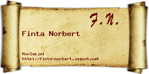 Finta Norbert névjegykártya
